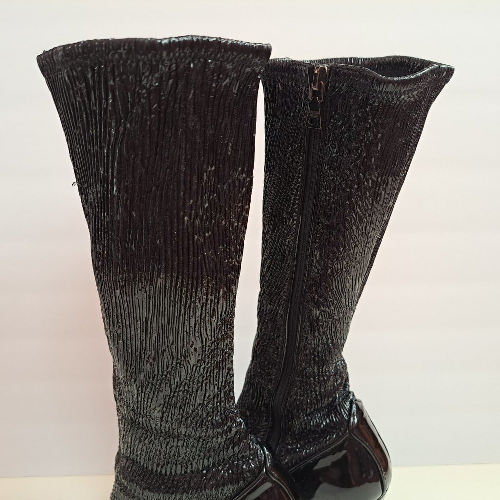 Prada Women's Black Leather Long Boots Size 36.5 - Picture 8 of 16